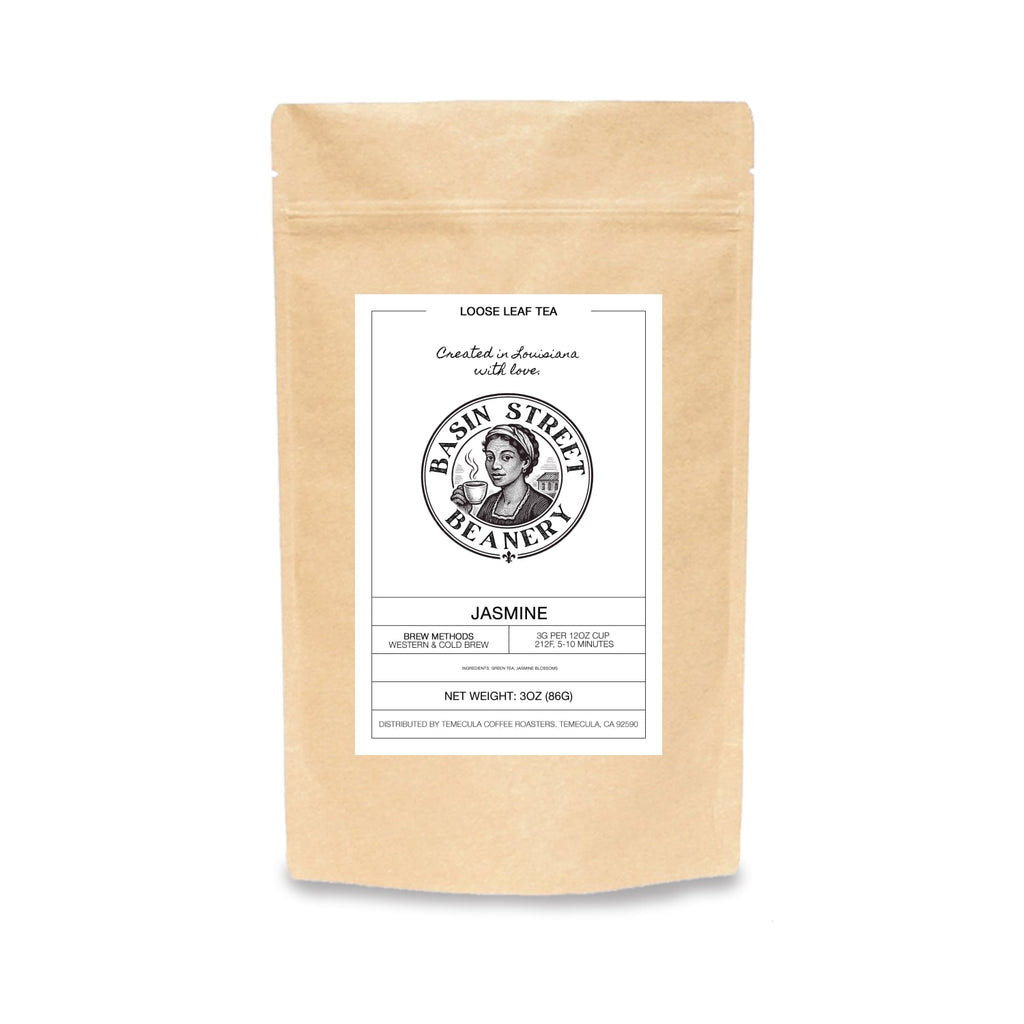 Tea package with 'Basil Street' branding on a white background