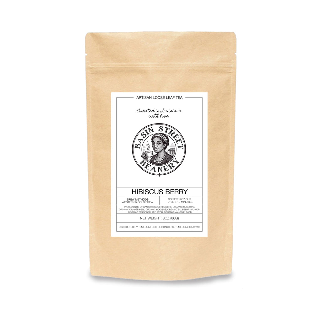 Tea package with 'Basil Street Bearery' branding on a white background